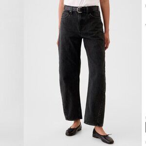 GAP High Rise Barrel Jeans 24P Black